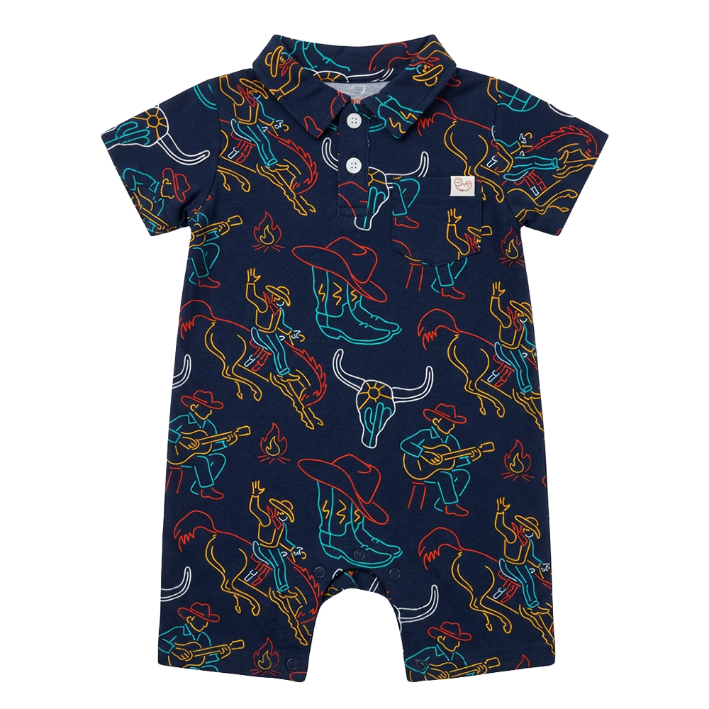 Neon Cowboy Bamboo Romper