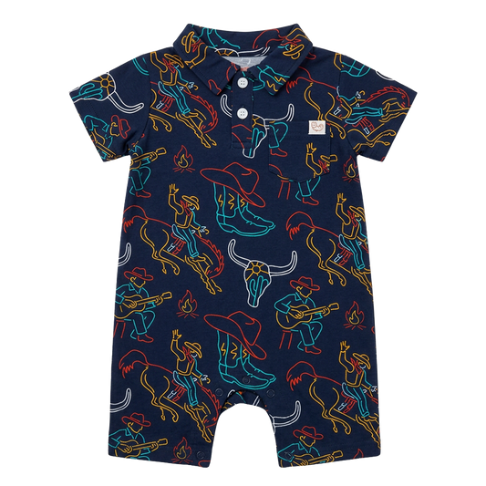 Neon Cowboy Bamboo Romper